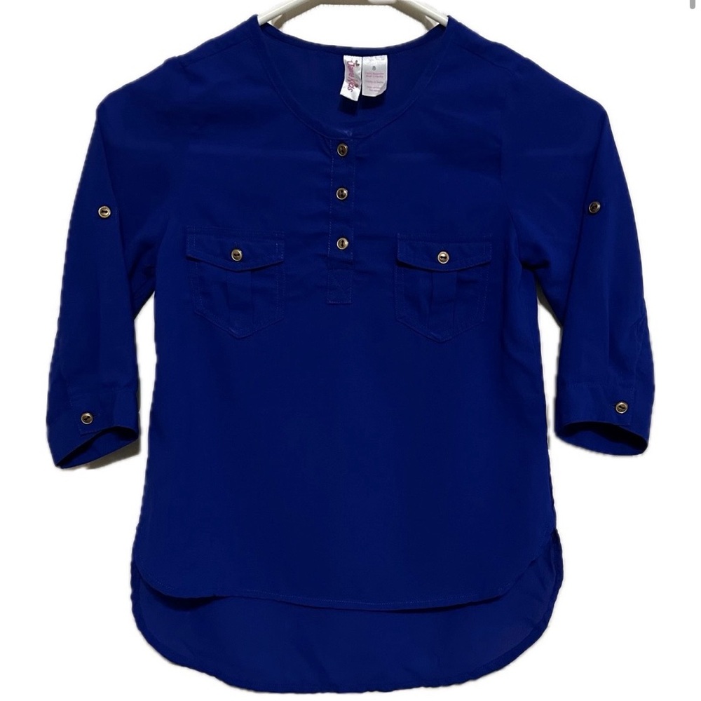 Royal Blue Button Shirt by Japna Kids (Size 8)